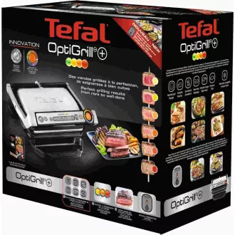 Tefal GC712D34 elektromos grill OptiGrill Inox, 2000 W, 6 program, termosztát, gyümölcslé tálca, ezüst / fekete Tefal GC712D34 elektromos grill OptiGrill Inox, 2000 W, 6 program, termosztát, gyümölcslé tálca, ezüst / fekete