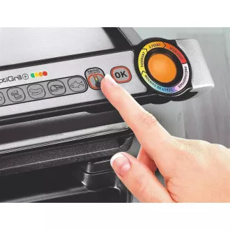 Tefal GC712D34 elektromos grill OptiGrill Inox, 2000 W, 6 program, termosztát, gyümölcslé tálca, ezüst / fekete Tefal GC712D34 elektromos grill OptiGrill Inox, 2000 W, 6 program, termosztát, gyümölcslé tálca, ezüst / fekete