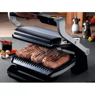 Tefal GC712D34 elektromos grill OptiGrill Inox, 2000 W, 6 program, termosztát, gyümölcslé tálca, ezüst / fekete Tefal GC712D34 elektromos grill OptiGrill Inox, 2000 W, 6 program, termosztát, gyümölcslé tálca, ezüst / fekete