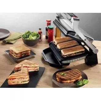 Tefal GC712D34 elektromos grill OptiGrill Inox, 2000 W, 6 program, termosztát, gyümölcslé tálca, ezüst / fekete Tefal GC712D34 elektromos grill OptiGrill Inox, 2000 W, 6 program, termosztát, gyümölcslé tálca, ezüst / fekete