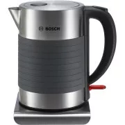 Bosch TWK7S05 elektromos vízforraló, 1,7 l, 2200 W, automatikus kikapcsolás, túlmelegedés elleni védelem, fekete / rozsdamentes acél