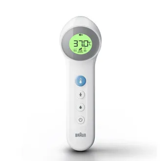 Braun BNT400WE érintésmentes hőmérő, Age Precíziós, csendes üzemmód, háttérvilágításos kijelző, fehér színű - Felbontott