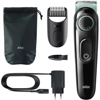 Braun BT3323 szakállvágó, 20 hosszbeállítás, 0,5 mm-től 10 mm-ig, tisztítókefe, fekete színű