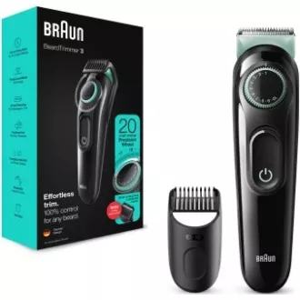 Braun BT3323 szakállvágó, 20 hosszbeállítás, 0,5 mm-től 10 mm-ig, tisztítókefe, fekete színű