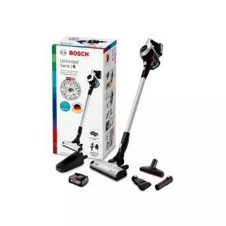 Bosch Unlimited BCS612KA2 botporszívó, zsák nélküli, kazettás szűrővel, akkumulátorral, fehér színben
