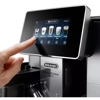DeLonghi PrimaDonna Soul ECAM 610.55.SB automata kávéfőző, 1450 W, 19 bar, beépített daráló, smart, tejrendszer DeLonghi PrimaDonna Soul ECAM 610.55.SB automata kávéfőző, 1450 W, 19 bar, beépített daráló, smart, tejrendszer