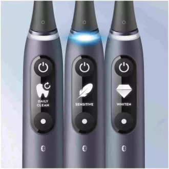 Oral-B iO7 Black Onyx elektromos fogkefe, mágneses, 5 üzemmód, időzítő, nyomásérzékelő, tok, fekete színű Oral-B iO7 Black Onyx elektromos fogkefe, mágneses, 5 üzemmód, időzítő, nyomásérzékelő, tok, fekete színű