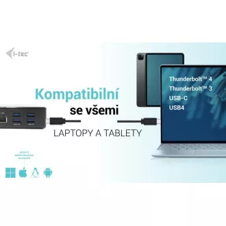 i-tec USB-C Quattro kijelző dokkolóállomás Power Delivery 85 W-os tápellátással i-tec USB-C Quattro kijelző dokkolóállomás Power Delivery 85 W-os tápellátással