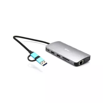 i-tec USB 3.0 USB-C/Thunderbolt 3x kijelző fém nano dokkoló LAN-nal, PD 100 W i-tec USB 3.0 USB-C/Thunderbolt 3x kijelző fém nano dokkoló LAN-nal, PD 100 W