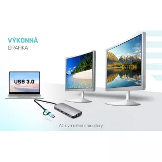 i-tec USB 3.0 USB-C/Thunderbolt 3x kijelző fém nano dokkoló LAN-nal, PD 100 W i-tec USB 3.0 USB-C/Thunderbolt 3x kijelző fém nano dokkoló LAN-nal, PD 100 W