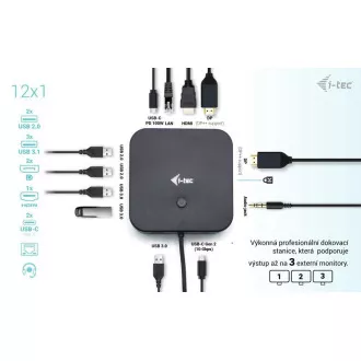 i-tec USB-C HDMI   Dual DP dokkolóállomás   Power Delivery 100 W