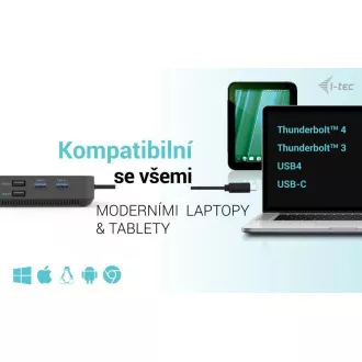 i-tec USB-C HDMI   Dual DP dokkolóállomás   Power Delivery 100 W