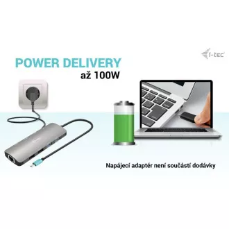 i-tec USB-C Metal Nano 2x HDMI dokkolóállomás, PD 100W