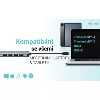 i-tec USB-C Metal Nano 2x HDMI dokkolóállomás, PD 100W