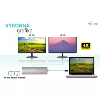 i-tec USB-C Metal Nano 2x HDMI dokkolóállomás, PD 100W