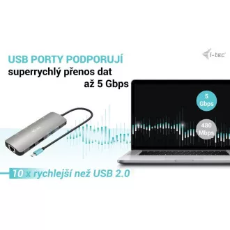 i-tec USB-C Metal Nano 2x HDMI dokkolóállomás, PD 100W