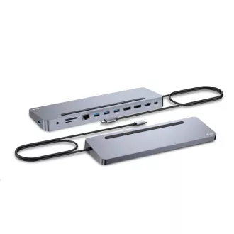 i-tec USB-C fém ergonomikus 4K 3x Display dokkolóállomás, PD 100W   i-tec univerzális töltő 100W (csomag)