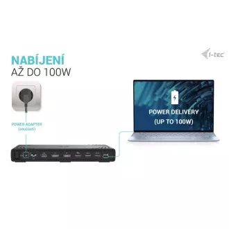i-tec USB-C Triple Display dokkoló állomás Gen 2, PD 100W