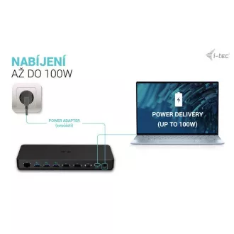 i-tec USB-C Triple 4K kijelző dokkoló állomás Gen2 Pro, PD 100W