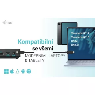 i-tec USB-C Triple 4K kijelző dokkoló állomás Gen2 Pro, PD 100W