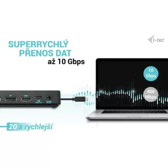 i-tec USB-C Triple 4K kijelző dokkoló állomás Gen2 Pro, PD 100W