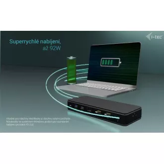 i-tec Thunderbolt4 2x Display Docking Station Gen3, 7x USB, 2,5 GLAN, PowerDelivery 92 W
