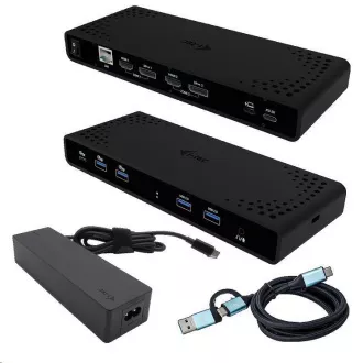 i-tec univerzális Dual 4K kijelző dokkolóállomás, Power Delivery 85W   i-tec USB-C töltő 100W