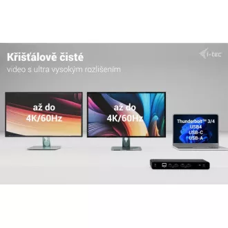 i-tec univerzális Dual 4K kijelző dokkolóállomás, Power Delivery 85W   i-tec USB-C töltő 100W