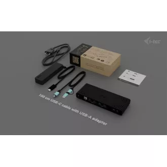 i-tec univerzális Dual 4K kijelző dokkolóállomás, Power Delivery 85W   i-tec USB-C töltő 100W