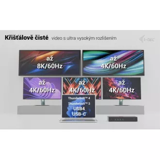i-tec univerzális 5x 4K kijelző dokkolóállomás, Power Delivery 100W