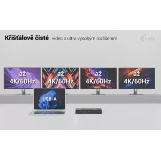 i-tec univerzális 5x 4K kijelző dokkolóállomás, Power Delivery 100W