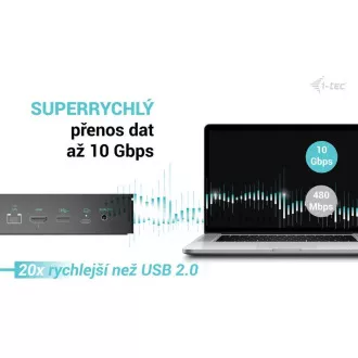 i-tec univerzális 5x 4K kijelző dokkolóállomás, Power Delivery 100W