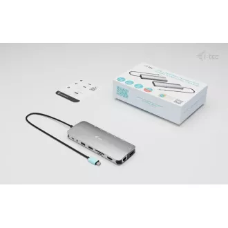 i-tec USB-C Metal Nano 3x Display Dock, 2x HDMI 1x USB-C videó, Power Delivery 140W