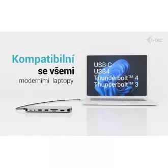 i-tec USB-C Metal Nano 3x Display Dock, 2x HDMI 1x USB-C videó, PD 140W   univerzális töltő 140 W