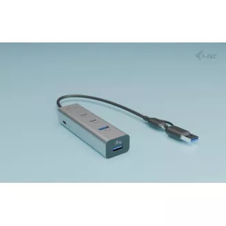 i-tec univerzális töltő fém HUB 2x USB-C   2x USB-A port, PD 85W