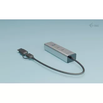 i-tec univerzális töltő fém HUB 2x USB-C   2x USB-A port, PD 85W