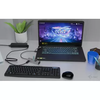 i-tec univerzális töltő fém HUB 2x USB-C   2x USB-A port, PD 85W