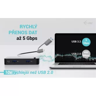 i-tec univerzális KVM HUB 2x USB-C   2x USB-A 3.0 port