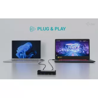 i-tec univerzális KVM HUB 2x USB-C   2x USB-A 3.0 port