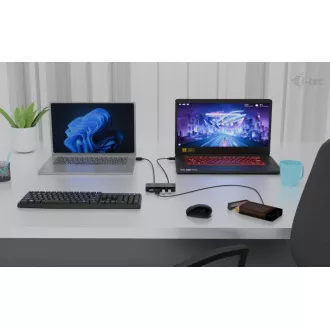i-tec univerzális KVM HUB 2x USB-C   2x USB-A 3.0 port