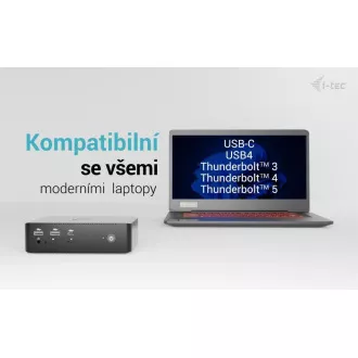 i-tec Thunderbolt 5 Quattro kijelző dokkolóállomás, Power Delivery 140W