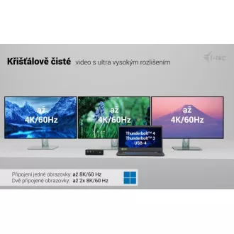 i-tec Thunderbolt 5 Quattro kijelző dokkolóállomás, Power Delivery 140W