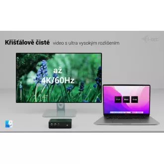 i-tec Thunderbolt 5 Quattro kijelző dokkolóállomás, Power Delivery 140W