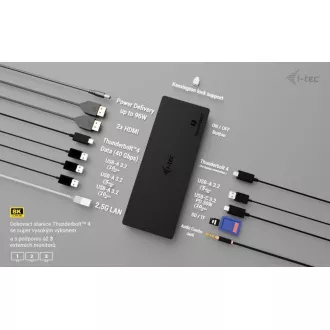 i-tec Thunderbolt4 3x Display dokkolóállomás, Power Delivery 96W