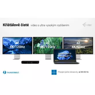 i-tec Thunderbolt4 3x Display dokkolóállomás, Power Delivery 96W