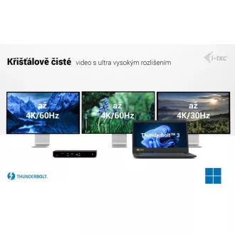 i-tec Thunderbolt4 3x Display dokkolóállomás, Power Delivery 96W