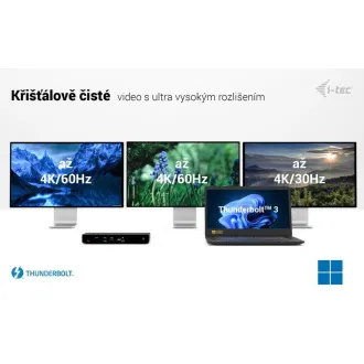 i-tec Thunderbolt4 3x Display dokkolóállomás, Power Delivery 96W i-tec Thunderbolt4 3x Display dokkolóállomás, Power Delivery 96W
