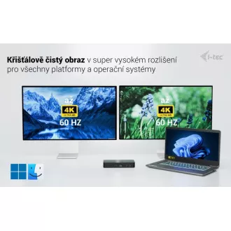 i-tec univerzális intelligens, két kijelzős dokkolóállomás, Power Delivery 100W