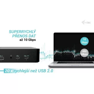 i-tec univerzális intelligens, két kijelzős dokkolóállomás, Power Delivery 100W