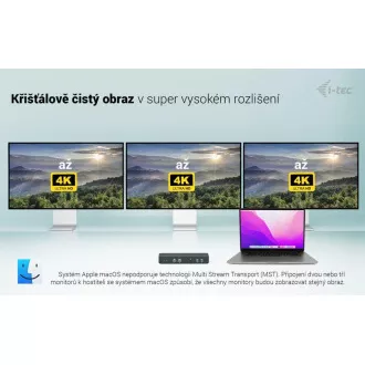 i-tec USB-C intelligens hármas kijelző dokkoló állomás, Power Delivery 100W i-tec USB-C intelligens hármas kijelző dokkoló állomás, Power Delivery 100W